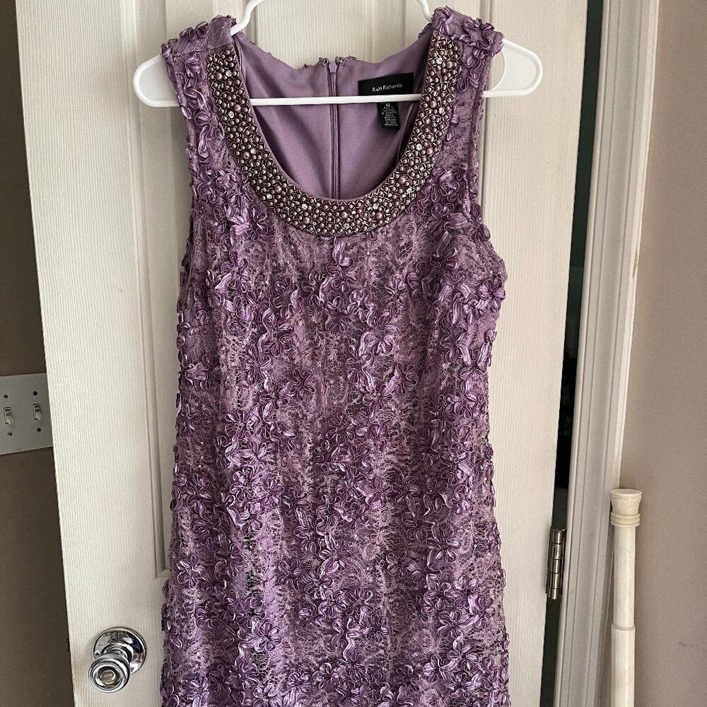 3/4 Sleeve Beaded Crew Neck Lace 2-Piece Jacket Dress